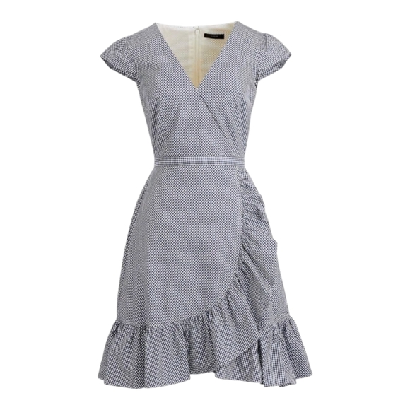 J. Crew Dresses & Skirts - JCrew Gingham Faux Wrap Dress